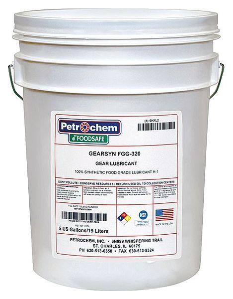 5 gal Gear Oil Pail 320 ISO Viscosity, 90 SAE, Bright and Clear
