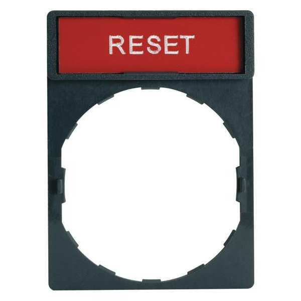 Legend Plate, Rectangular, Reset, White/Red
