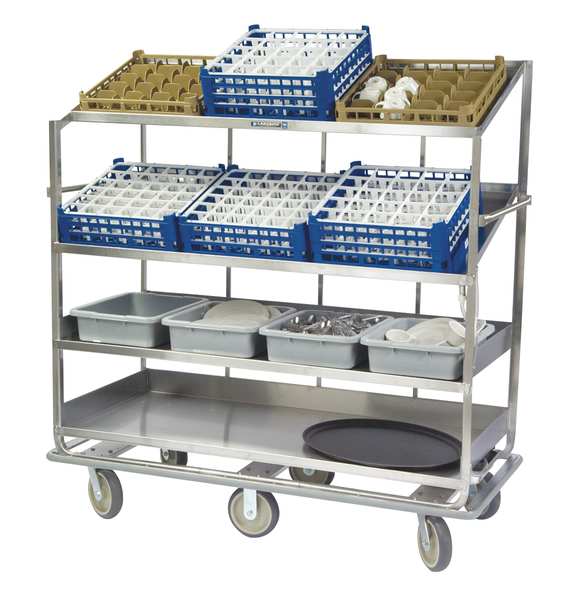 Glass Rack/Dish Sorting Cart; 2 Flat, 2 Angled 28
