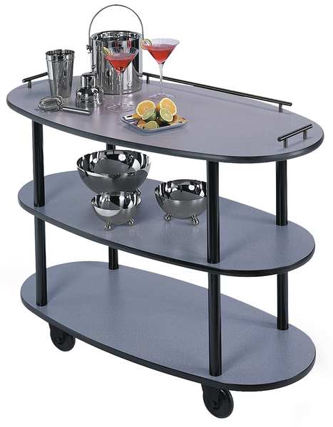 Round Oval Service Cart - Victorian Cherry
