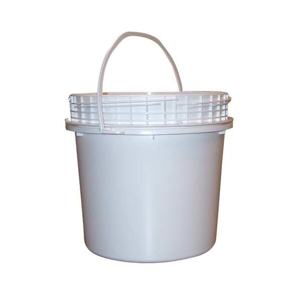 Pail, Open Head, Round, 1.2 gal, HDPE, White