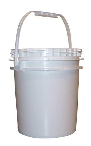 Pail, Screw Top, Round, 2.5 gal, HDPE, White