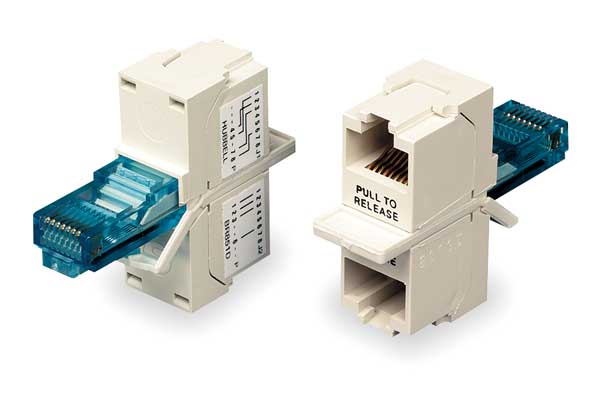 Hubbell BR851241A Network Connector Adapter - 2 x RJ-45 Network Female - 1 x RJ-45 Network Male