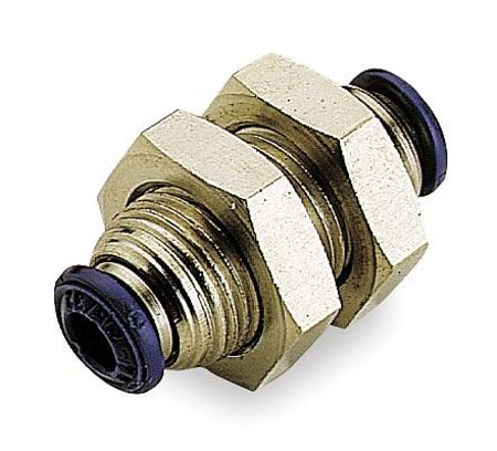 Bulkhead Union, Brass, Push-Fit, 1/8in., PK5