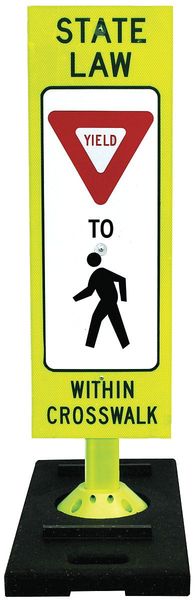 Sign and Portable Base, 42 in Height, 20 in Width, English