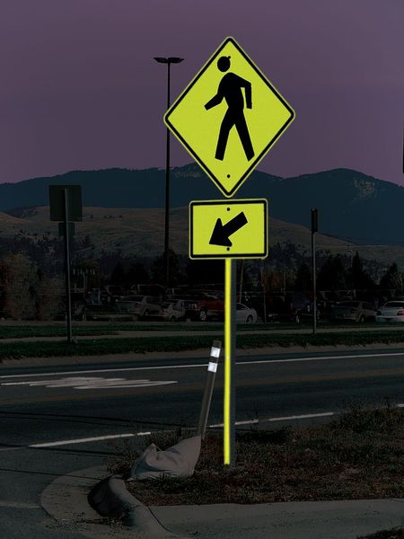 Sign Post Reflector, Green, 60 In. L