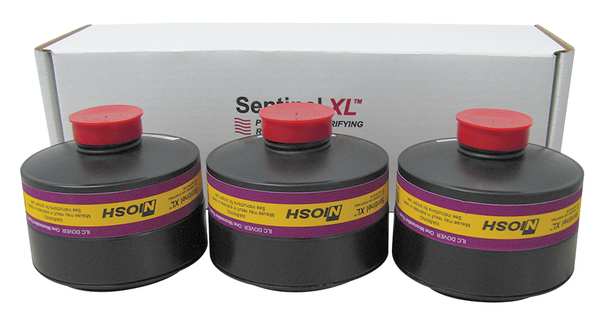 Combination Cartridge/Filter, OV, AG, HEPA, Magenta, Yellow, 3 PK, NIOSH TC-23C-2537