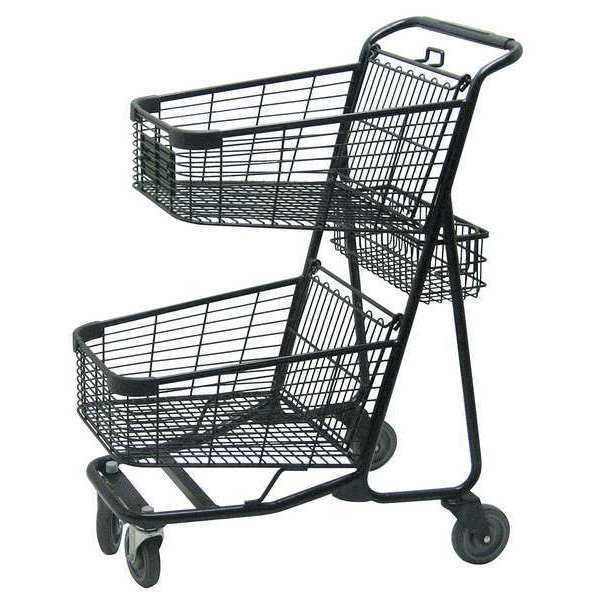 Two Tier Shopping Cart, 29 In. L, 300 lb.