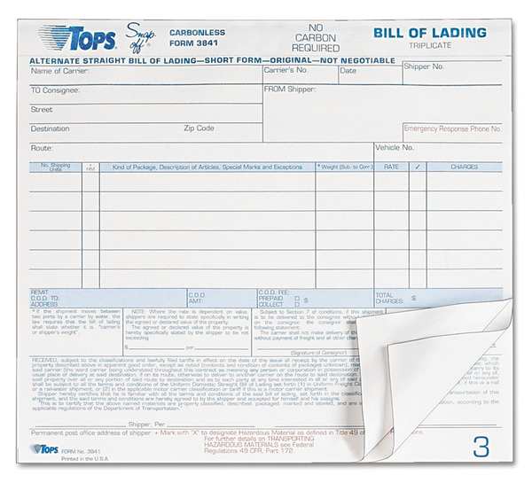 Hazardous Material Form, 8-1/2