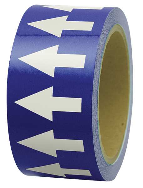 Arrow Tape, White/Blue, 4 In. W, PMA451