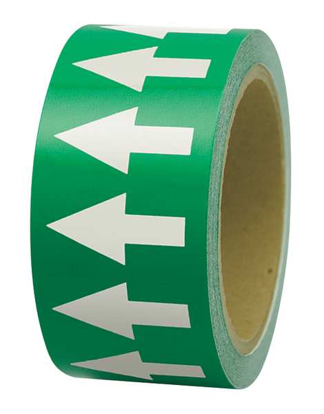 Arrow Tape, White/Green, 1 In. W, PMA152