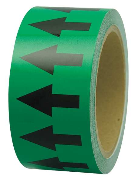 Arrow Tape, Black/Green, 1 In. W, PMA158
