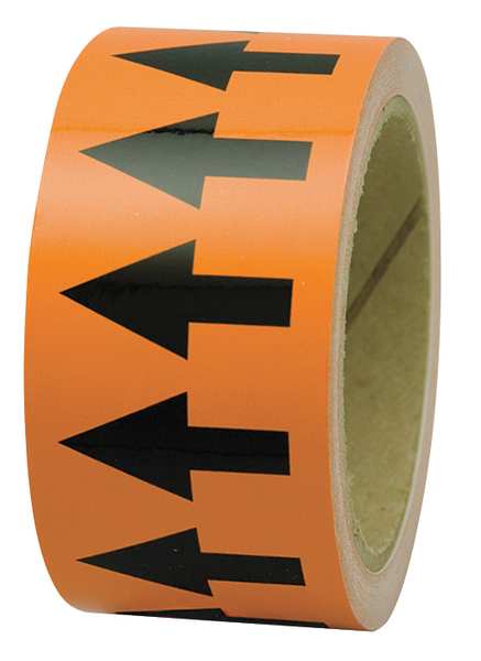 Arrow Tape, Black/Orange, 4 In. W, PMA453