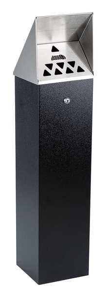 Cigarette Receptacle, 1-3/4 gal., Black