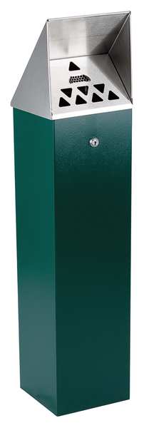 Cigarette Receptacle, 1-3/4 gal., Green