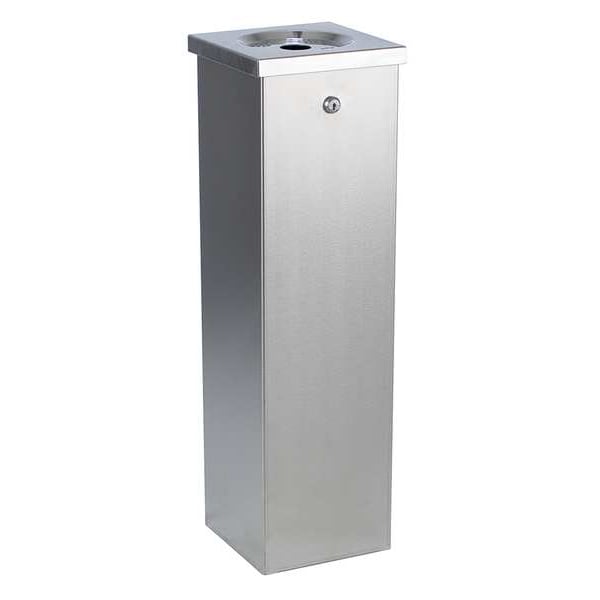 Cigarette Receptacle, 1-3/4 gal., Silver