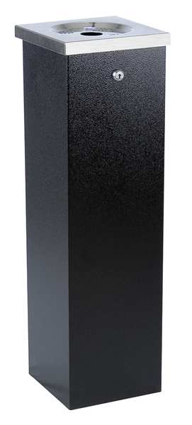Cigarette Receptacle, 1-3/4 gal., Black