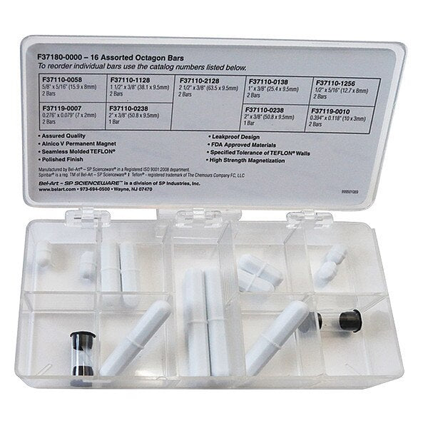 SPINBOX, STIRRING BAR, PTFE, ASST, PK16