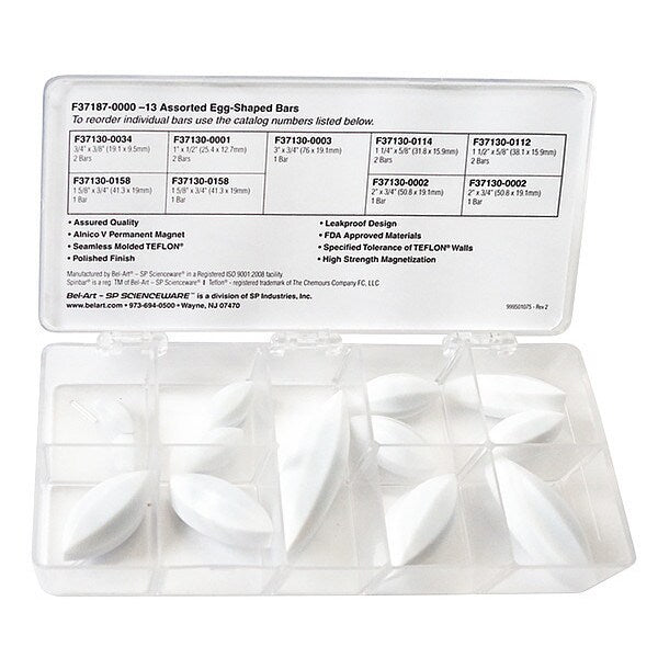 SPINBOX, STIRRING BAR, PTFE, ASST, PK13