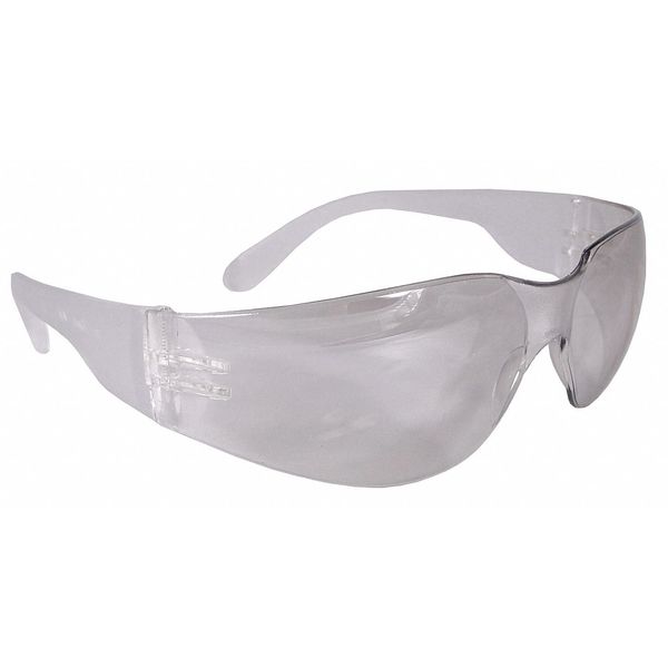 Safety Glasses, Wraparound Clear Polycarbonate Lens, Anti-Fog, Scratch-Resistant