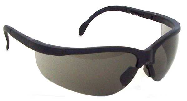 Safety Glasses, Wraparound Smoke Polycarbonate Lens, Uncoated