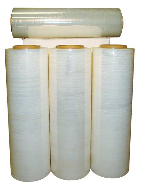 Hand Stretch Wrap, 18 in W x 1500 ft L, 70 ga, Cast Style, Clear, Standard Duty