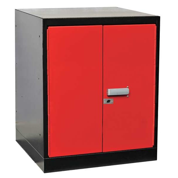 Cabinet Pedestal, 24Wx24Dx32 H, Black/Red