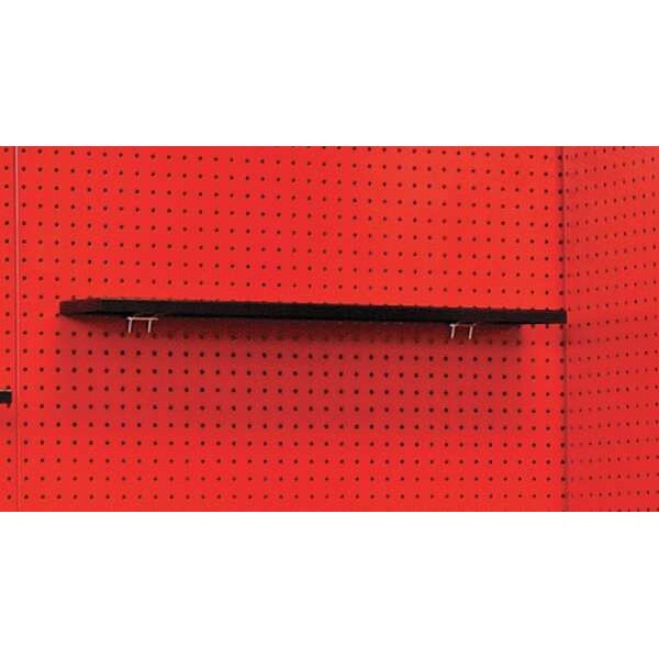 Pegboard Shelf, W 22 In, D 5 In, Black