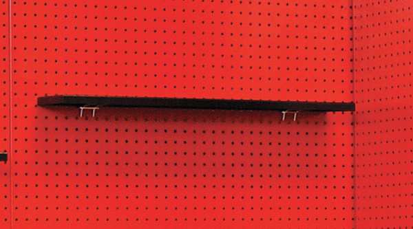 Pegboard Shelf, W 30 In, D 5 In, Black