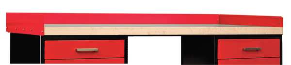 Side/Back Rail Kit, 60Wx24Dx4-1/2H, Red