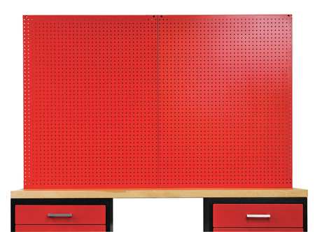 Pegboard, Round, 44-1/4 In. H, 60 In. W, Red