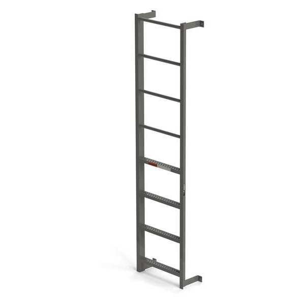 Fixed Dock Ladder, Side Step, 4 Steps, 8 Rungs, Overall Length 7'6