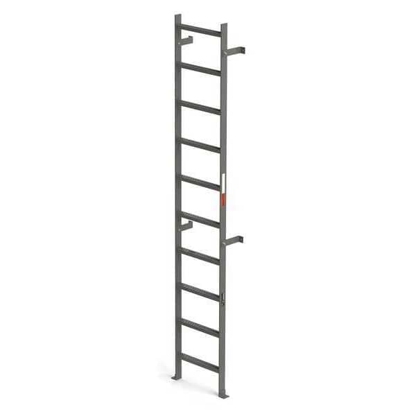 Vertical Ladder, 10 Rungs, 10 ft. Overall Height, 16