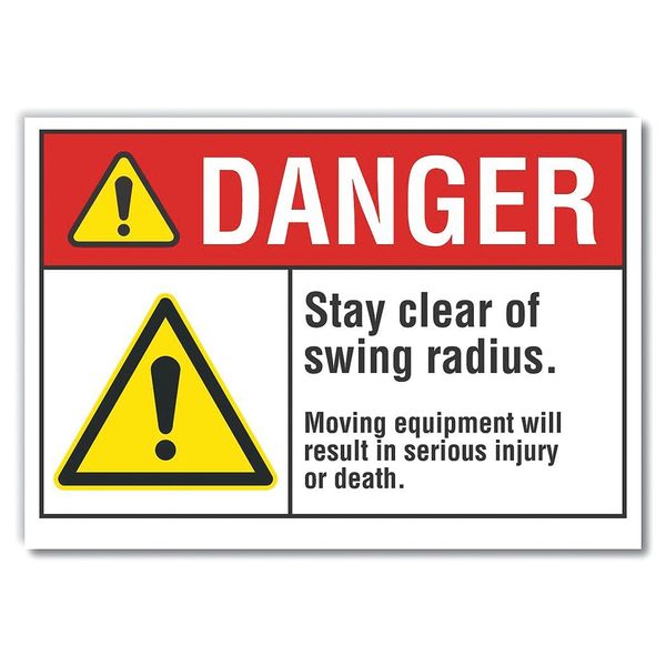 Danger Sign, 7 in Height, 10 in Width, Polyester, Vertical Rectangle, English