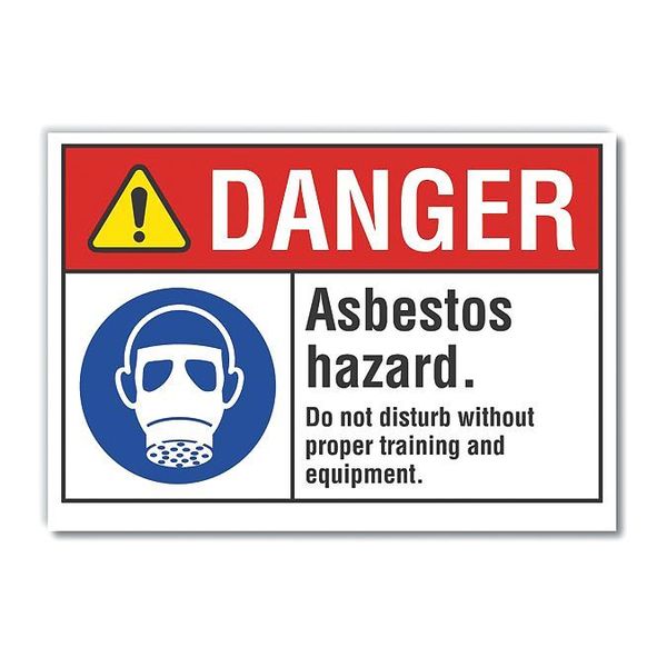 Danger Sign, 5 in H, 7 in W, Horizontal Rectangle, English, LCU4-0101-RD_7X5