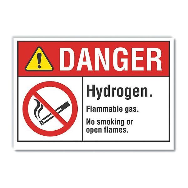 No Smoking Danger Reflective Label, 5 in H, 7 in W, Reflective Sheeting, English, LCU4-0126-RD_7X5