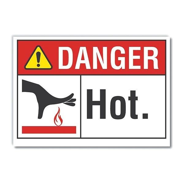 Danger Sign, 10 in H, 14 in W, Non-PVC Polymer, Horizontal Rectangle, English, LCU4-0161-ED_14x10