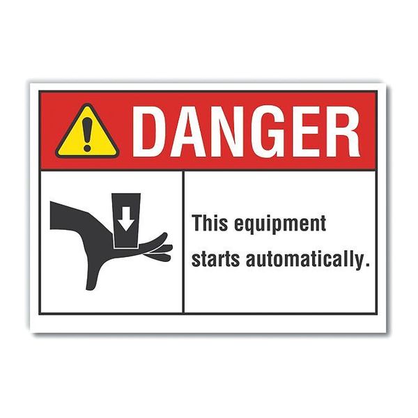 Danger Sign, 7 in Height, 10 in Width, Reflective Sheeting, Vertical Rectangle, English