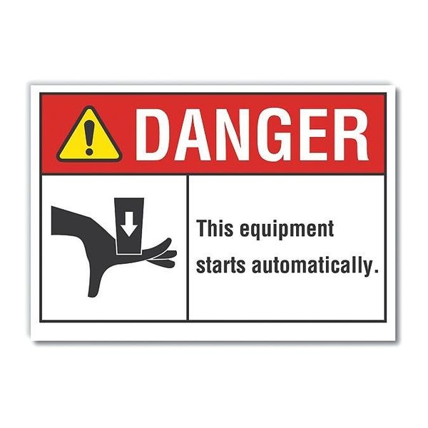 Danger Sign, 7 in Height, 10 in Width, Polyester, Vertical Rectangle, English