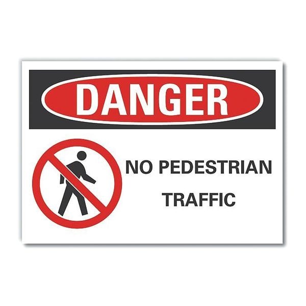 Danger Sign, 7 in Height, 10 in Width, Reflective Sheeting, Vertical Rectangle, English
