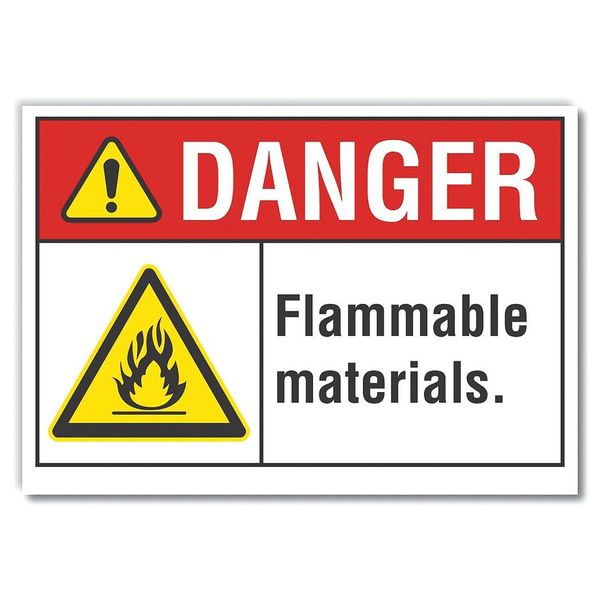 Danger Sign, 7 in H, 10 in W, Vertical Rectangle, English, LCU4-0018-RD_10X7