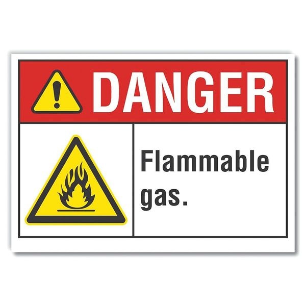 Danger Sign, 3 1/2 in H, 5 in W, Horizontal Rectangle, English, LCU4-0016-RD_5X3.5