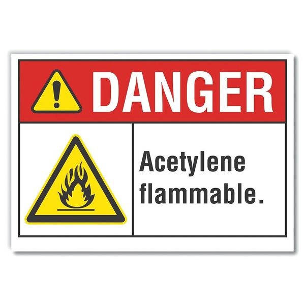 Danger Sign, 7 in H, 10 in W, Vertical Rectangle, English, LCU4-0014-RD_10X7