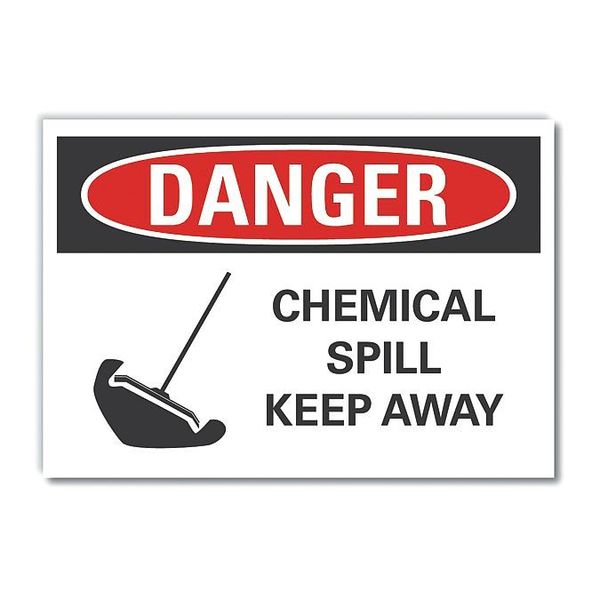 Danger Sign, 7 in H, 10 in W, Non-PVC Polymer, Vertical Rectangle, English, LCU4-0225-ED_10x7