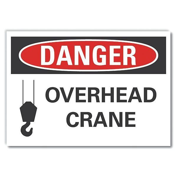 Danger Sign, 10 in Height, 14 in Width, Non-PVC Polymer, Horizontal Rectangle, English
