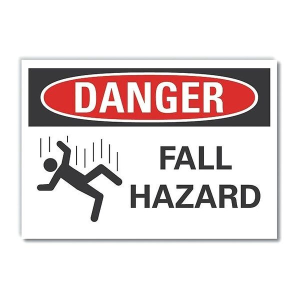 Danger Sign, 5 in H, 7 in W, Reflective Sheeting, Horizontal Rectangle, English, LCU4-0253-RD_7X5