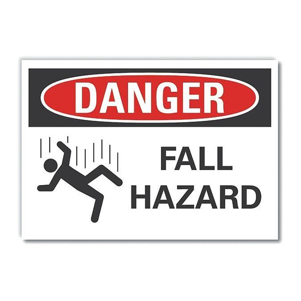 Danger Sign, 5 in H, 7 in W, Polyester, Horizontal Rectangle, English, LCU4-0253-ND_7X5
