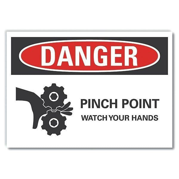 Danger Sign, 7 in Height, 10 in Width, Polyester, Vertical Rectangle, English