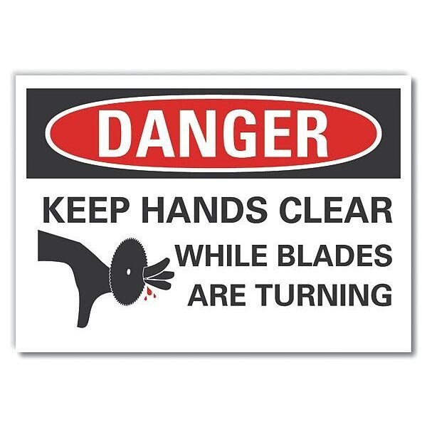 Danger Sign, 5 in Height, 7 in Width, Reflective Sheeting, Horizontal Rectangle, English