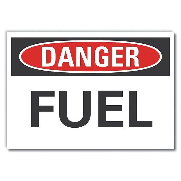Fuel Material Danger Reflective Label, 5 in Height, 7 in Width, Reflective Sheeting, English